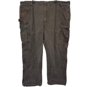 Wrangler RIGGS WORKWEAR Cargo Carpenter‎ Work Pants 48x30 100% Cotton Brown